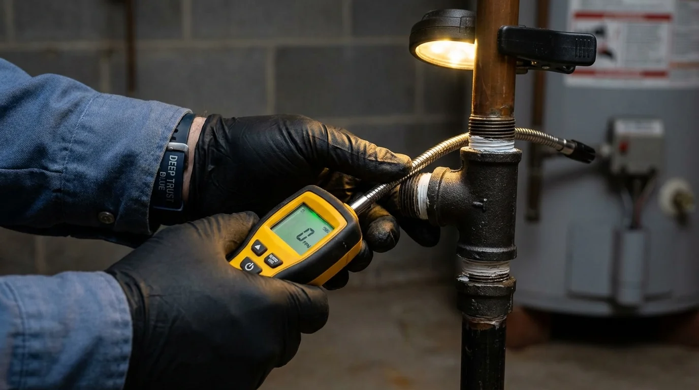 Gas leak detection with electronic sniffer by Johns Plumbing LLC in Pahokee