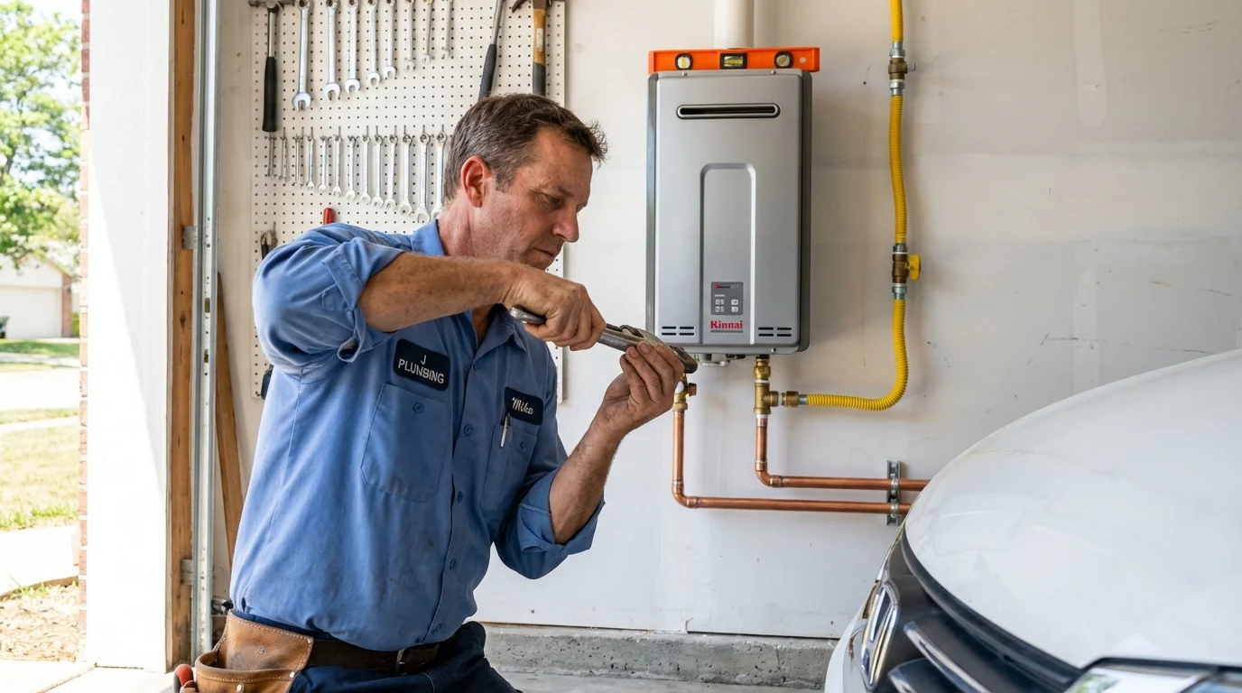 Tankless water heater installation by a Johns Plumbing LLC plumber in Pahokee
